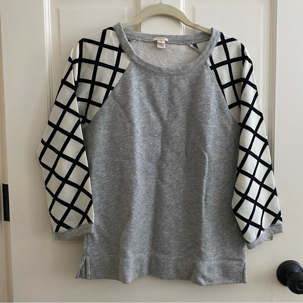 J.Crew | mixed media 3/4 sweatshirt • XS